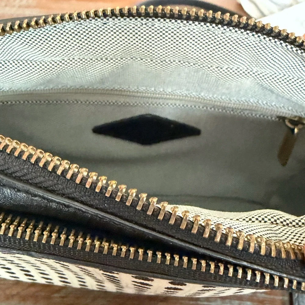 Fossil Black and White Woman’s Campbell Polka Dot Crossbody Bag